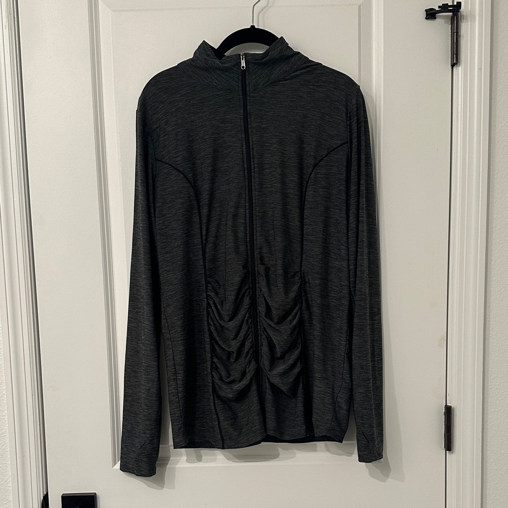 Motherhood Maternity Charcoal Zip-Up Athletic Hoodie